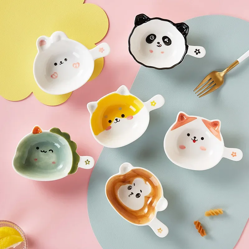 Ceramic Tableware Cute Animal Sauce Dish Handle Ceramic Plate Household Small Seasoning Plate Hot Pot Dipping Plate Small Dish 
Ceramic Tableware Cute Animal Sauce Dish Handle Ceramic Plate Household Small Seasoning Plate Hot Pot Dipping Plate Small Dish