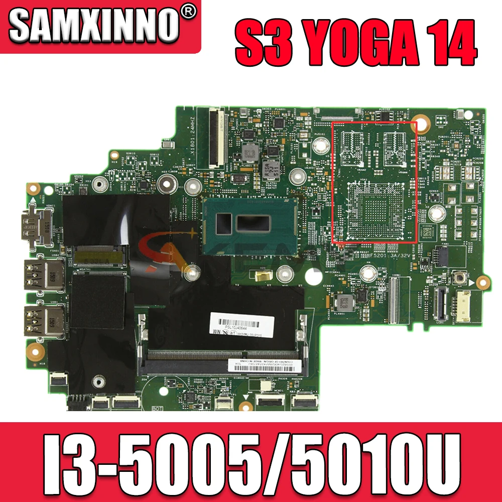 

Материнская плата для ноутбука Lenovo Thinkpad S3 YOGA 14 13323-2 448.01110.0021, CPU I3-5005/5010U DDR3 100%, полностью протестирована