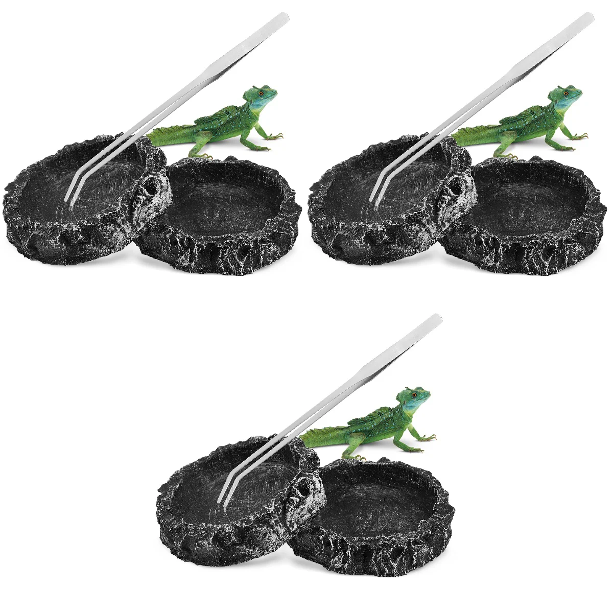 6 Pcs Premium Practical Resin Reptile Feeder Bowls with Tong Reptile Bowls with Tong Reptile Feeders with Tong
6 Pcs Premium Practical Resin Reptile Feeder Bowls with Tong Reptile Bowls with Tong Reptile Feeders with Tong