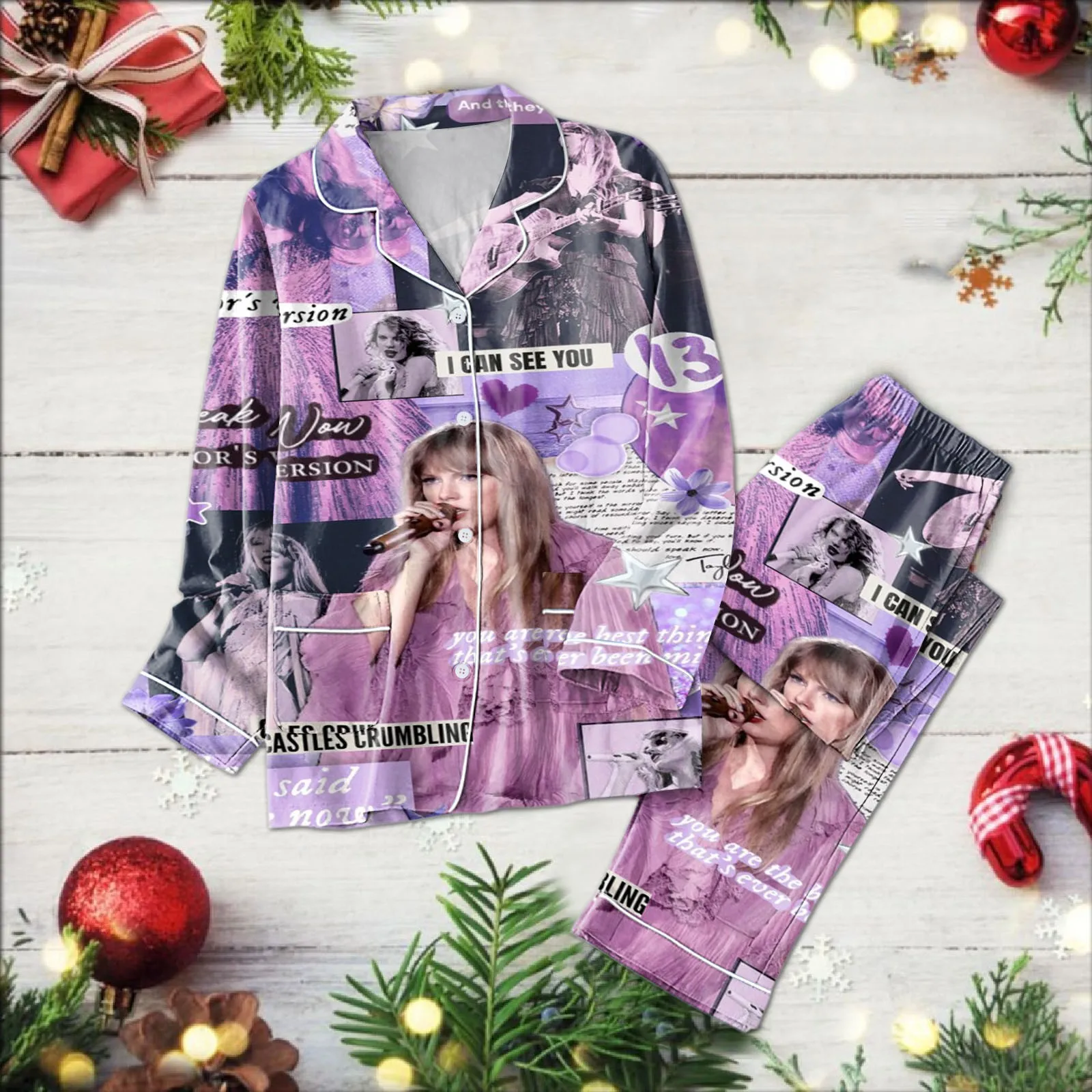 Рубашка и брюки Тэйлор с принтом, комплект одежды для сна, Рождественский пижамный комплект, футболка с длинным рукавом, штаны, домашняя одежда, пижамы
Рубашка и брюки Тэйлор с принтом, комплект одежды для сна, Рождественский пижамный комплект, футболка с длинным рукавом, штаны, домашняя одежда, пижамы