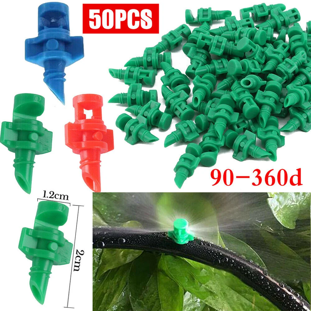50PC Atomize Micro Spray Jets 90-360Degree Watering Spray Misting Nozzle Sprinkler Garden Agriculture Irrigation Supplies
50PC Atomize Micro Spray Jets 90-360Degree Watering Spray Misting Nozzle Sprinkler Garden Agriculture Irrigation Supplies