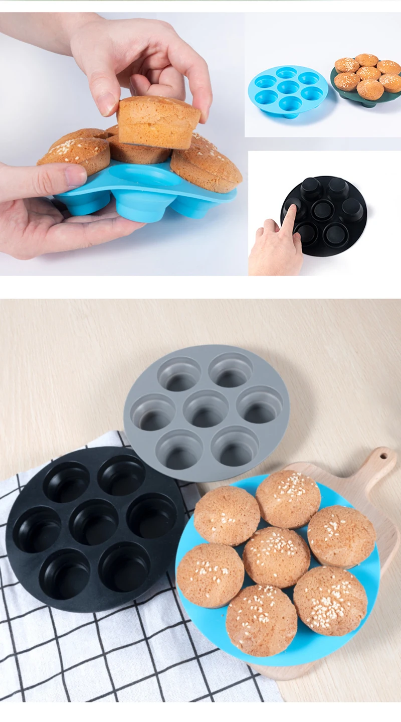 Baking Tools Silicone 7-hole Cake Mold Airfryer Accessories Microwave Oven Baking Mold Food Grade Baking Cake Silicone Mold
Baking Tools Silicone 7-hole Cake Mold Airfryer Accessories Microwave Oven Baking Mold Food Grade Baking Cake Silicone Mold