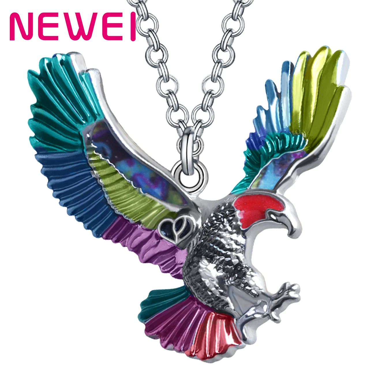 NEWEI Enamel Alloy Metal Colorful Flying Hunting Eagle Necklace Pendant Gifts Fashion Jewelry for Women Teens Charms Accessories
NEWEI Enamel Alloy Metal Colorful Flying Hunting Eagle Necklace Pendant Gifts Fashion Jewelry for Women Teens Charms Accessories
