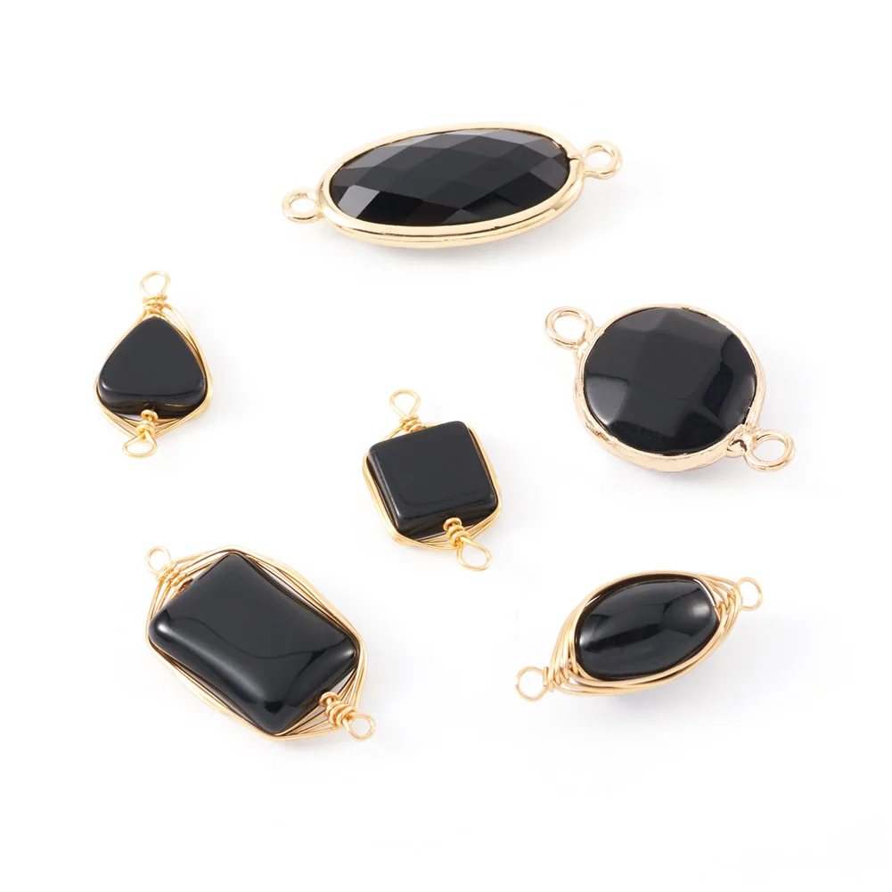 6Pcs Natural Stone Black Agate Links Connectors Gemstone Charms Pendants Connector For DIY Bracelet Necklace Jewelry Making
6Pcs Natural Stone Black Agate Links Connectors Gemstone Charms Pendants Connector For DIY Bracelet Necklace Jewelry Making