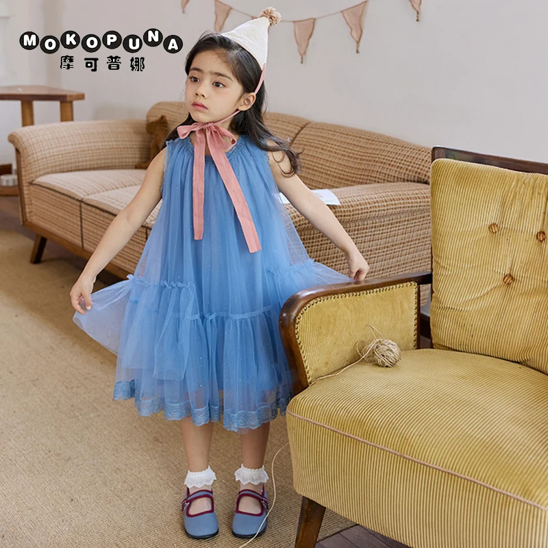 MOKOPUNA Girls Dress Holiday Party Wedding Romantic Gray Blue Sleeveless Mesh Dresses for Girls Birthday Children's Clothing 
MOKOPUNA Girls Dress Holiday Party Wedding Romantic Gray Blue Sleeveless Mesh Dresses for Girls Birthday Children's Clothing