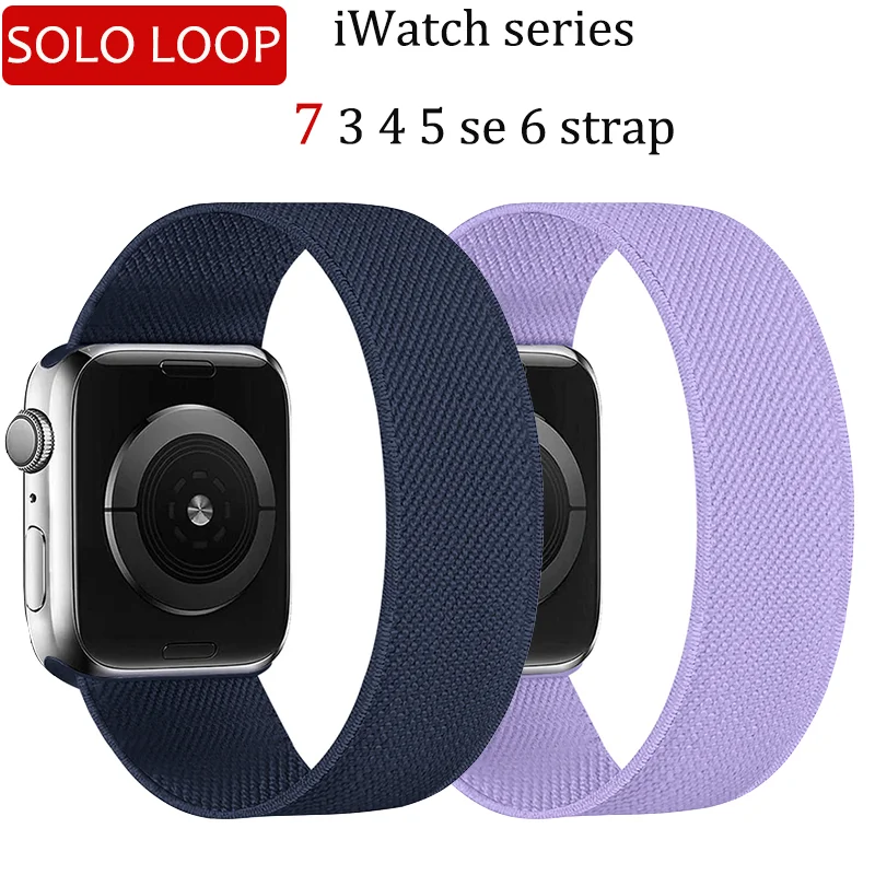 Nylon Solo Loop For Apple watch band 44mm 40mm 38mm 42mm 45mm 41mm Elastic watchband belt bracelet iWatch serie 3 4 se 6 7 strap
Nylon Solo Loop For Apple watch band 44mm 40mm 38mm 42mm 45mm 41mm Elastic watchband belt bracelet iWatch serie 3 4 se 6 7 strap