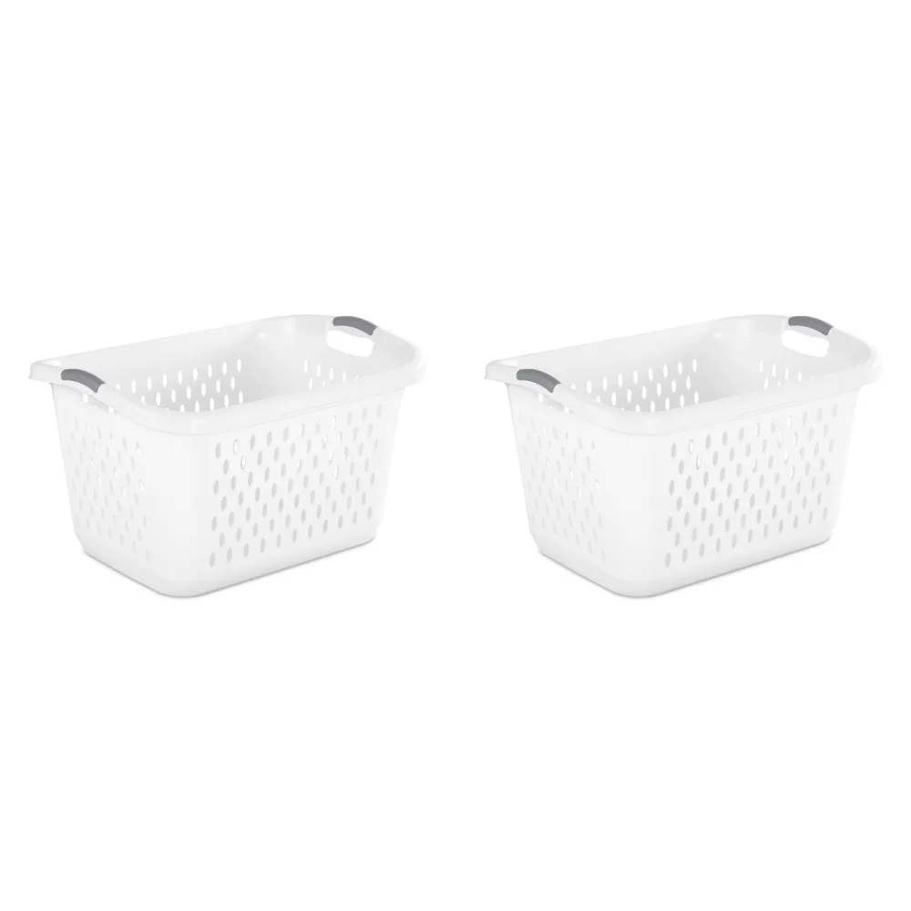 2.7 Bushel Jumbo Plastic Laundry Baskets, White, 2 Pack Picnic Toy Storage 
2.7 Bushel Jumbo Plastic Laundry Baskets, White, 2 Pack Picnic Toy Storage