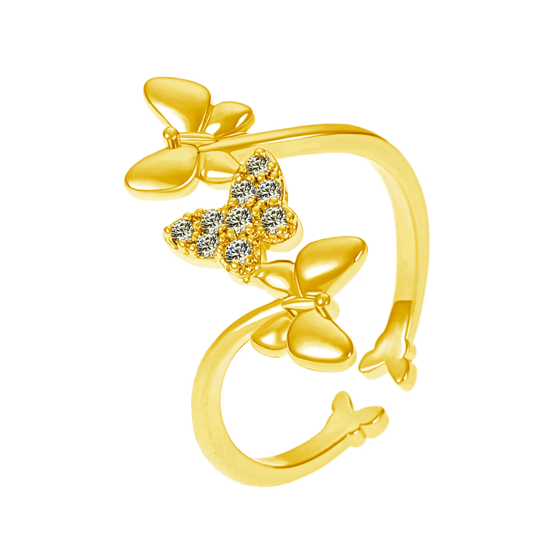

Dainty Butterfly Ring for Women Trendy Butterfly Shaped Adjustable Opening Inlaid Zircon Rings Jewelry Gifts Couple Items 2023