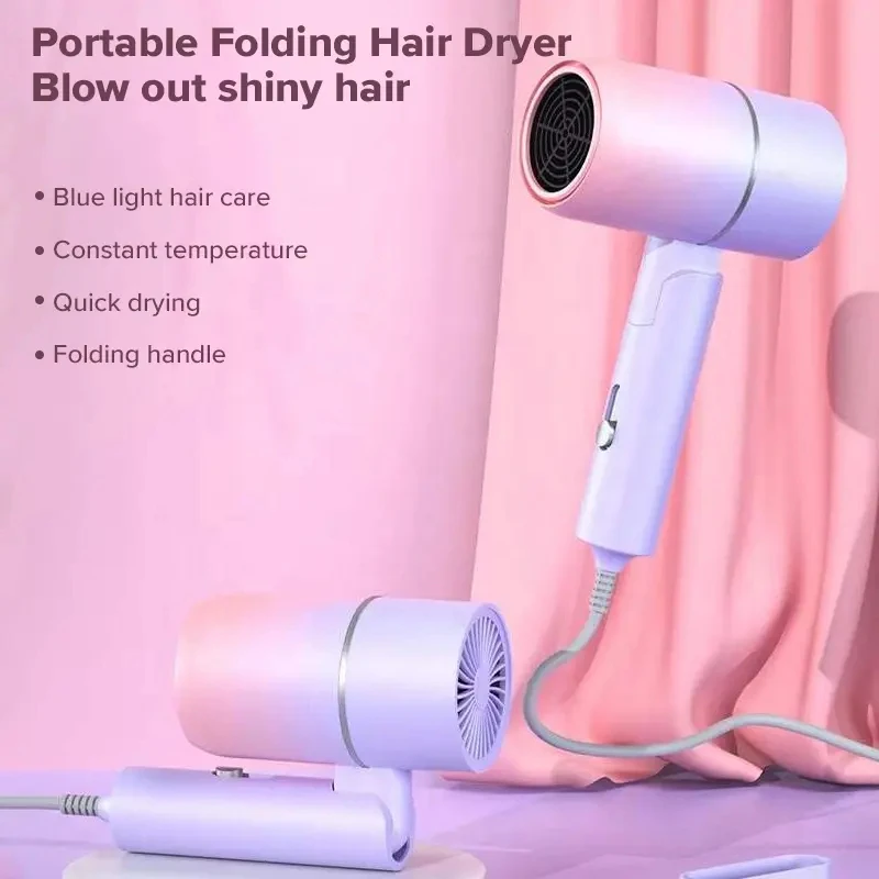 Mini Folding Hair Dryer Mute Noise Reduction Constant Temperature Hot Air Quick Drying Air Duct Negative Ion Portable Hair Dryer
Mini Folding Hair Dryer Mute Noise Reduction Constant Temperature Hot Air Quick Drying Air Duct Negative Ion Portable Hair Dryer