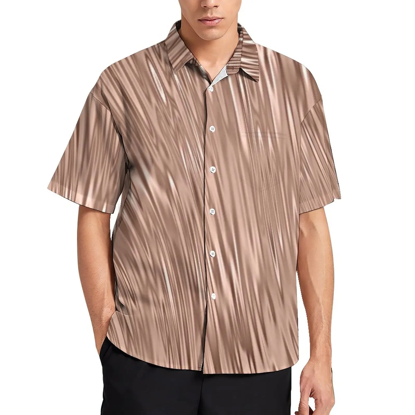 Rose Gold Metallic Loose Shirt Man Beach Faux Metal Streak Casual Shirts Summer Custom Short Sleeve Fashion Oversized Blouses
Rose Gold Metallic Loose Shirt Man Beach Faux Metal Streak Casual Shirts Summer Custom Short Sleeve Fashion Oversized Blouses