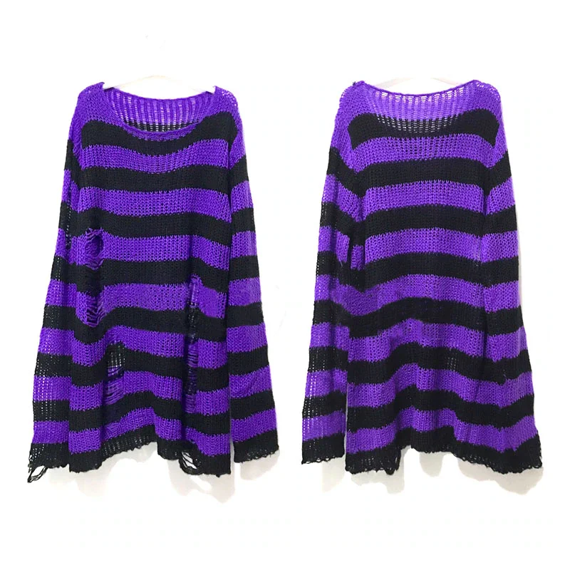 Long Unisex Sweater Punk Gothic 2021 Summer Women Striped Cool Hollow Out Hole Broken Jumper Loose Rock Thin Dark Streetwear Top
Long Unisex Sweater Punk Gothic 2021 Summer Women Striped Cool Hollow Out Hole Broken Jumper Loose Rock Thin Dark Streetwear Top