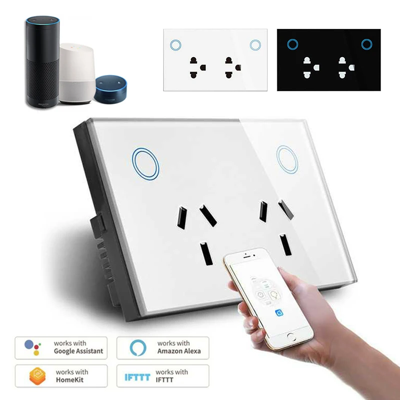 Умная розетка Tuya AU, двойная настенная розетка с Wi-Fi, искусственная электрическая розетка с закаленным кристаллом, поддержка Alexa Google Home
Умная розетка Tuya AU, двойная настенная розетка с Wi-Fi, искусственная электрическая розетка с закаленным кристаллом, поддержка Alexa Google Home