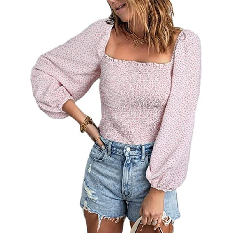 Long Sleeve Blouse Women Shirts Square Neck Lantern Sleeve Elastic Bust Waistl Pullover Casual Blouses Shirts Ladies Tops 
Long Sleeve Blouse Women Shirts Square Neck Lantern Sleeve Elastic Bust Waistl Pullover Casual Blouses Shirts Ladies Tops
