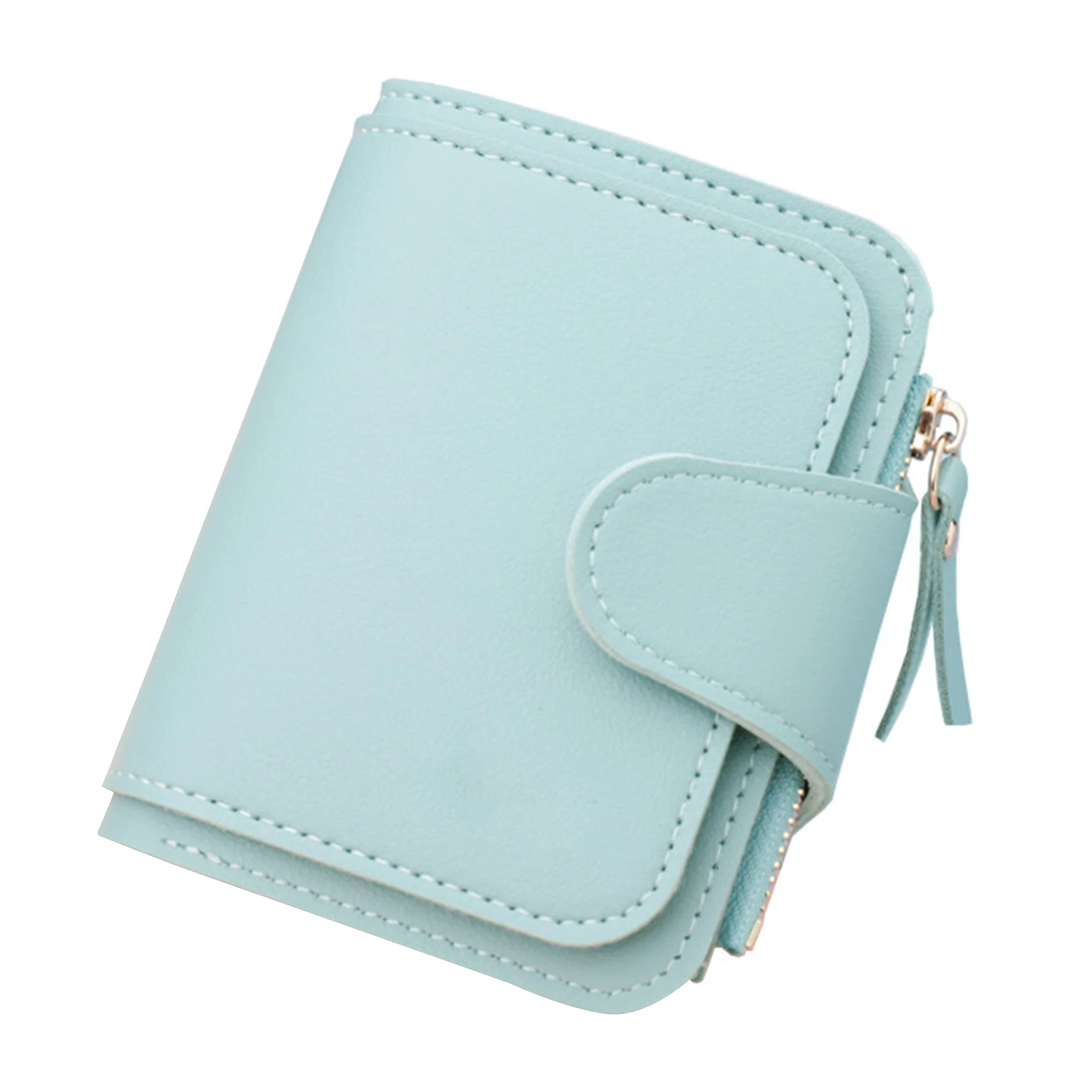 

Women's Zipper Buckle Wallet Tri-Fold Multi-Card Coin Purse Women Handheld Wallet Multi-Card Design Suitable for Business Trip