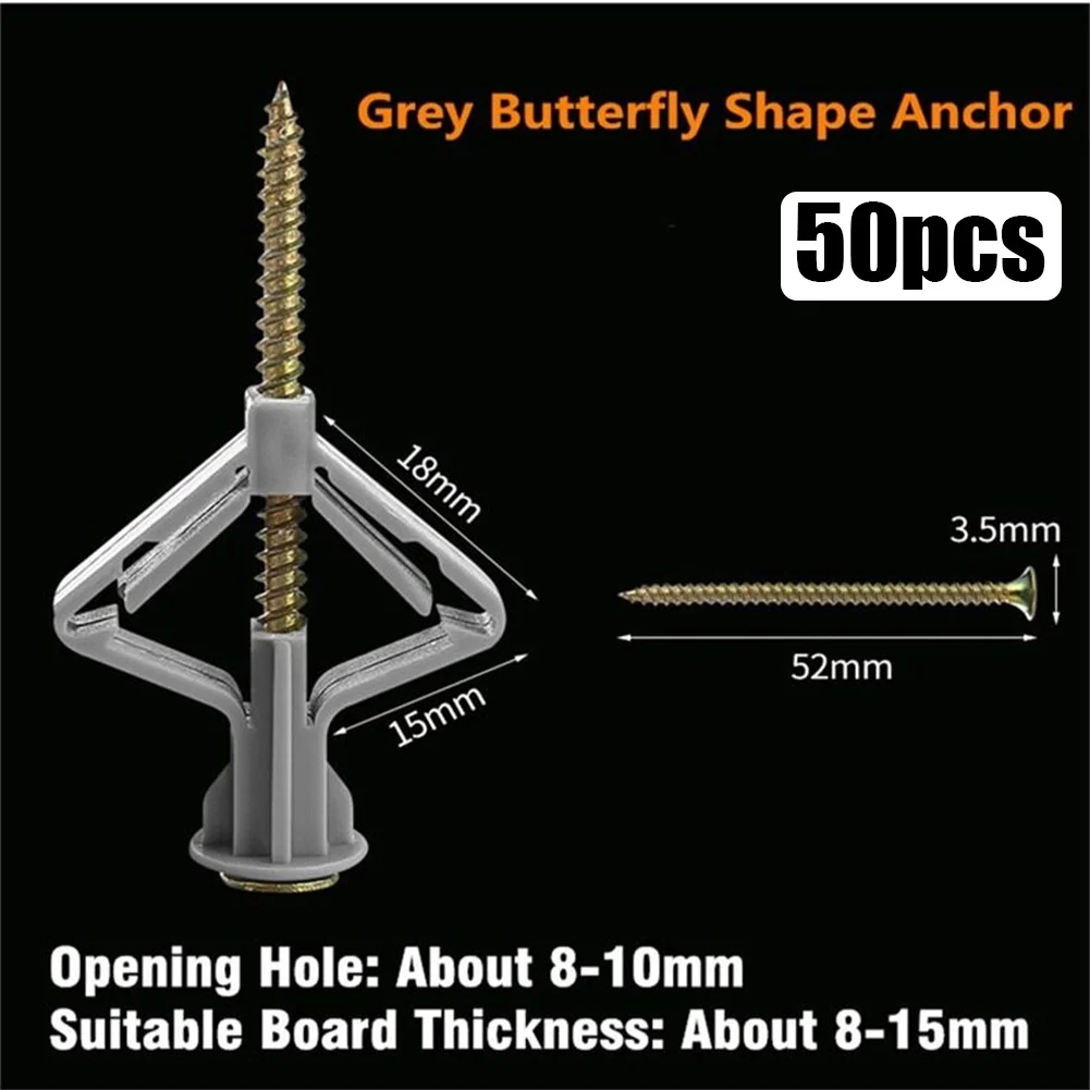 50PCS Plastic Anchors Kit With Self Drilling Screw Curtain Gypsum Board Hollow Curtain Installation Lamp Installation
50PCS Plastic Anchors Kit With Self Drilling Screw Curtain Gypsum Board Hollow Curtain Installation Lamp Installation