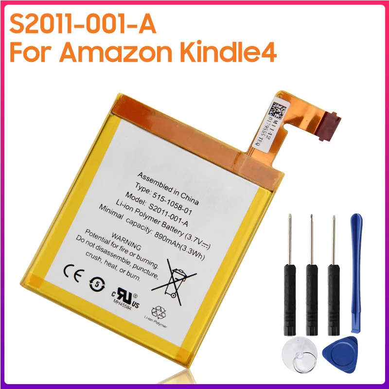 Original Battery S2011-001-A For Amazon Kindle 4 5 6 D01100 515-1058-01 MC-265360 DR-A015 Authentic Battery 890mAh
Original Battery S2011-001-A For Amazon Kindle 4 5 6 D01100 515-1058-01 MC-265360 DR-A015 Authentic Battery 890mAh