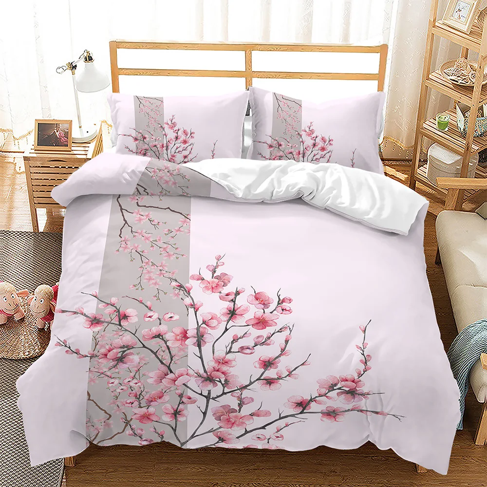 Spring Flowers Duvet Cover Pink Sakura Girls Cherry Blossoms Quilt Cover Floral Polyester for Women Kids for Bedroom Decorations
Spring Flowers Duvet Cover Pink Sakura Girls Cherry Blossoms Quilt Cover Floral Polyester for Women Kids for Bedroom Decorations