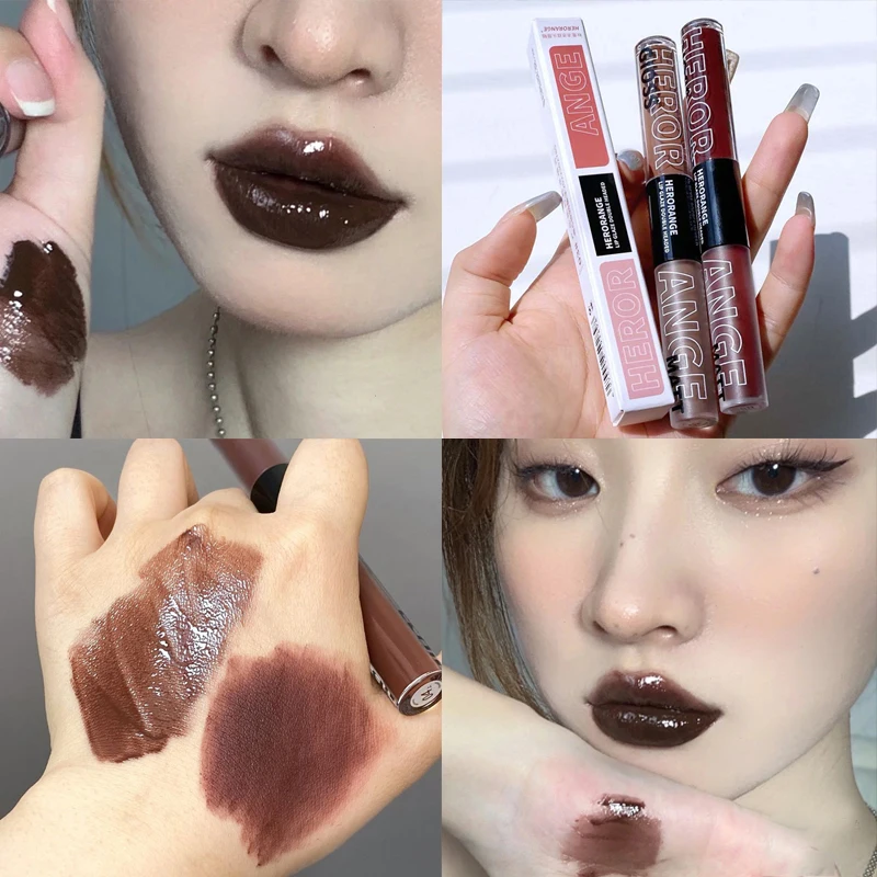2 In 1 Punk Dark Brown Lip Gloss Mirror Transparent Glass Lip Glaze Lava Chocolate Liquid Lipstick Non-stick Lip Tint Makeup
2 In 1 Punk Dark Brown Lip Gloss Mirror Transparent Glass Lip Glaze Lava Chocolate Liquid Lipstick Non-stick Lip Tint Makeup