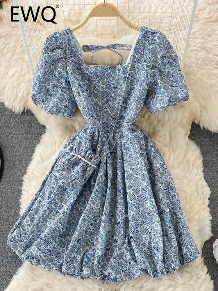 EWQ Sweet Style Women's Dress Square Collar Puff Sleeve Short-sleeve Contrast Color High Waist 2023 Summer New Dresses 27SN2158
EWQ Sweet Style Women's Dress Square Collar Puff Sleeve Short-sleeve Contrast Color High Waist 2023 Summer New Dresses 27SN2158