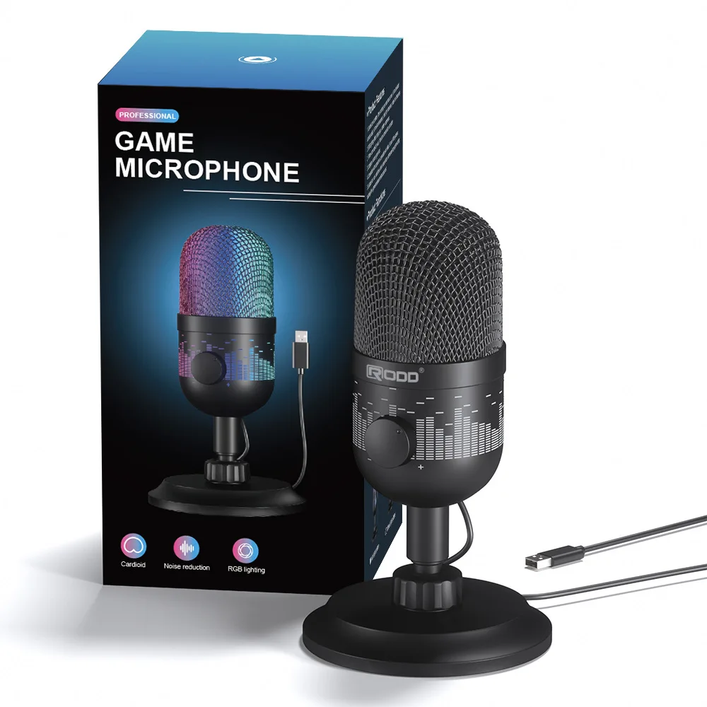 USB-микрофон-конденсаторный игровой микрофон для ПК/MAC/Phone-кардиоидный с RGB
