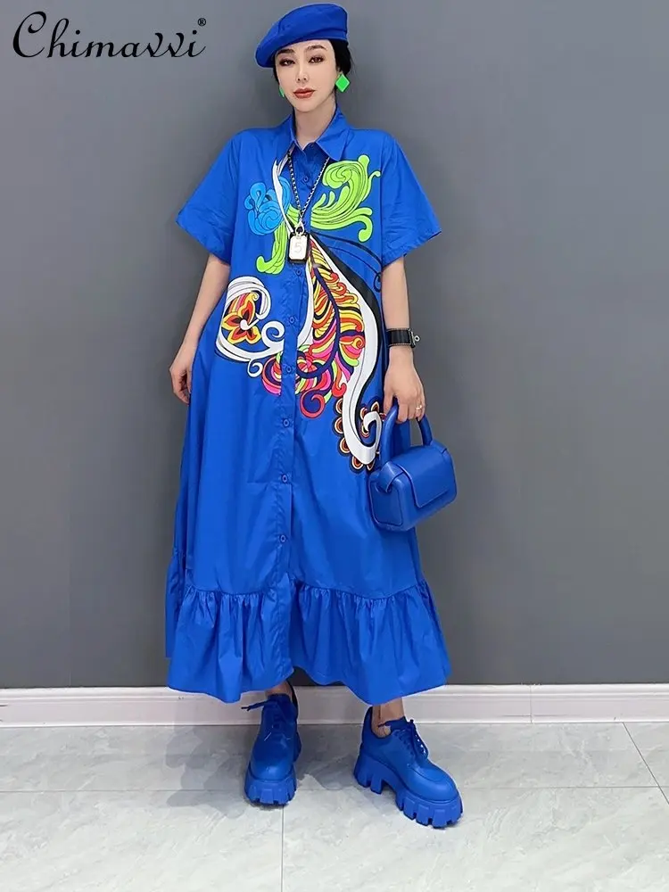 European Station 2023 Summer New Korean Fashion Printed Polo Collar Dress Casual Slimming Women's Elegant Mid-Length Shirt Dress
European Station 2023 Summer New Korean Fashion Printed Polo Collar Dress Casual Slimming Women's Elegant Mid-Length Shirt Dress