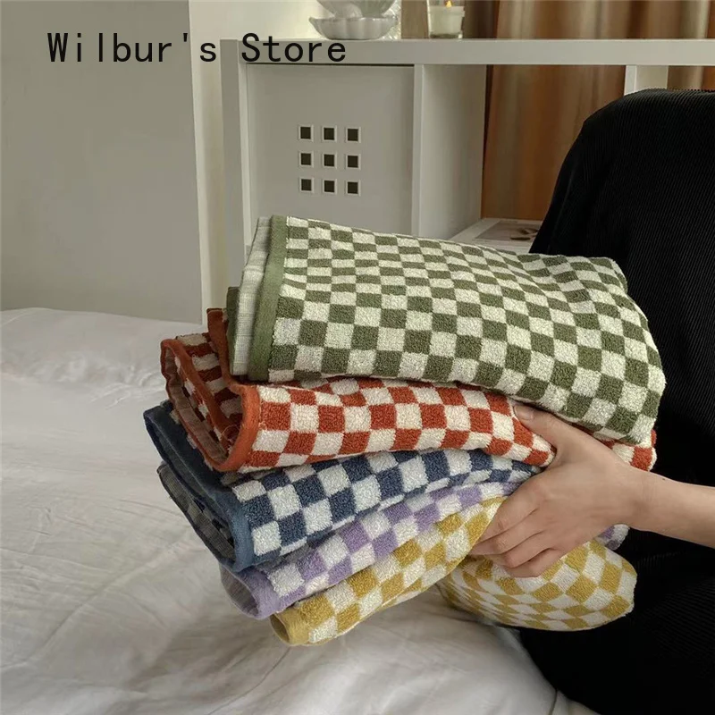 Plaid Two-tone Face Towel Striped Strong Absorption Bath Towel Hair Towel Long-Staple Cotton Bathroom Towel Beach Hotel Supplies
Plaid Two-tone Face Towel Striped Strong Absorption Bath Towel Hair Towel Long-Staple Cotton Bathroom Towel Beach Hotel Supplies