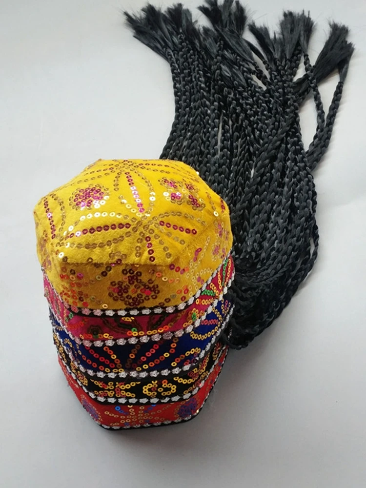 Xinjiang hat Female adult Uygur dance hat Simulation braid hat Children's hexagonal hat Xinjiang headdress hat
Xinjiang hat Female adult Uygur dance hat Simulation braid hat Children's hexagonal hat Xinjiang headdress hat