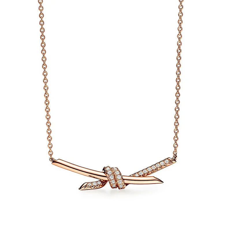925 Sterling Silver Necklace Ladies Knot Plating 18K Gold Inlaid Zircon Fashion Fine Jewelry Luxury Gift For women wholesale
925 Sterling Silver Necklace Ladies Knot Plating 18K Gold Inlaid Zircon Fashion Fine Jewelry Luxury Gift For women wholesale