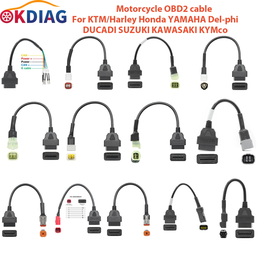 Кабель-удлинитель OBD2 для мотоцикла, YAMAHA, HONDA, SUZUKI, Ducati, Kawasaki, диагностические кабели
Кабель-удлинитель OBD2 для мотоцикла, YAMAHA, HONDA, SUZUKI, Ducati, Kawasaki, диагностические кабели
