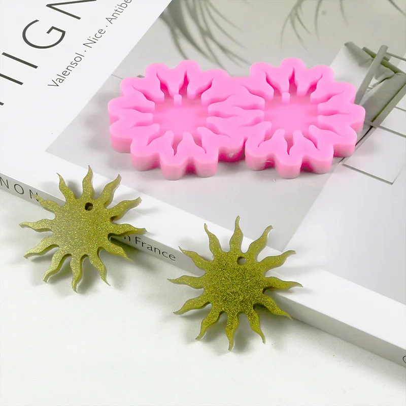 DIY Sun Shaped Resin Earring Mold Handmade Keychain Mold Phone Pendant Crystal Epoxy Silicone Molds for Resin Jewelry Making
DIY Sun Shaped Resin Earring Mold Handmade Keychain Mold Phone Pendant Crystal Epoxy Silicone Molds for Resin Jewelry Making