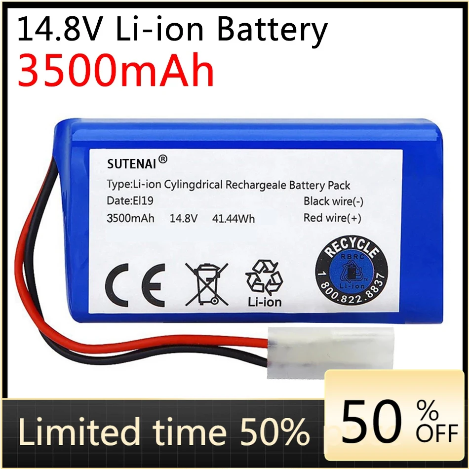 NEW 14.8V 3500mAh 18650 Battery Pack Li-ion Battery for Xiaomi G1 MI Robot Vacuum-Mop Essential MJSTG1 Robot Vacuum Cleaner
NEW 14.8V 3500mAh 18650 Battery Pack Li-ion Battery for Xiaomi G1 MI Robot Vacuum-Mop Essential MJSTG1 Robot Vacuum Cleaner