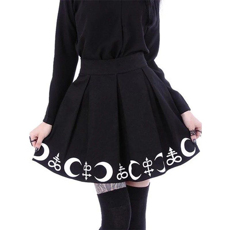 Black Goth Print High Waist A-line Pleated Skirt Women Punk Stylish Harajuku Plus Size Above Knee Mini Skirt Girl Y2K Clothes
Black Goth Print High Waist A-line Pleated Skirt Women Punk Stylish Harajuku Plus Size Above Knee Mini Skirt Girl Y2K Clothes