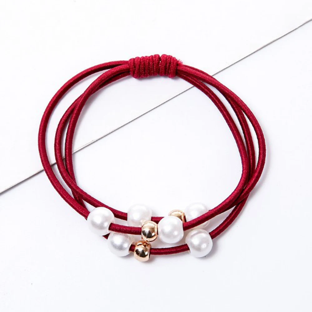 Elastic Hair Ring Elegant Pearl Hair Rope Bracelet Dual-Use Hair Ring Ball Head Tie Ponytail Rubber Band Female Ornament Present
Elastic Hair Ring Elegant Pearl Hair Rope Bracelet Dual-Use Hair Ring Ball Head Tie Ponytail Rubber Band Female Ornament Present
