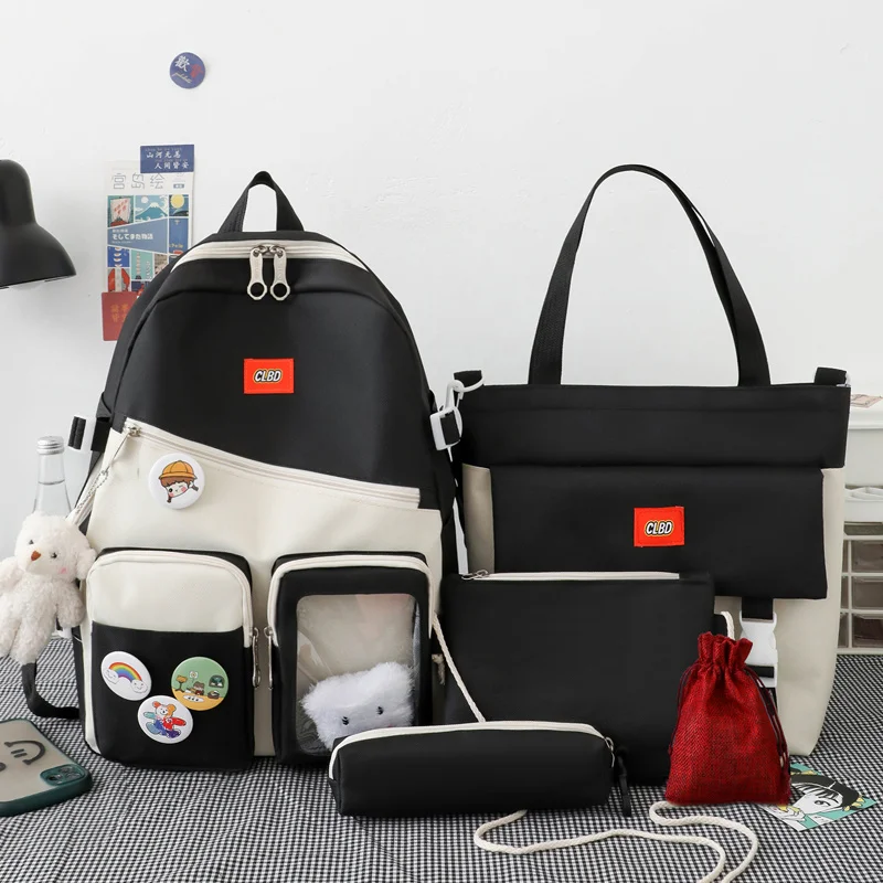 5 Set Backpack For Teenger Girl High Capacity Backpack Student Bag Female Cute BookBags Water Proof School Bags For Woman 2023 
5 Set Backpack For Teenger Girl High Capacity Backpack Student Bag Female Cute BookBags Water Proof School Bags For Woman 2023