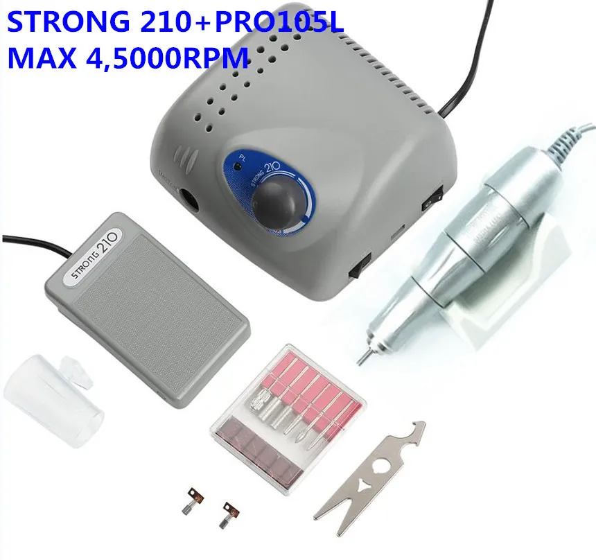 STRONG 210 PRO 105L Silver Handpiece 65W 45000rpm Nail Drills Manicure Machine Pedicure Electric File Bits
STRONG 210 PRO 105L Silver Handpiece 65W 45000rpm Nail Drills Manicure Machine Pedicure Electric File Bits