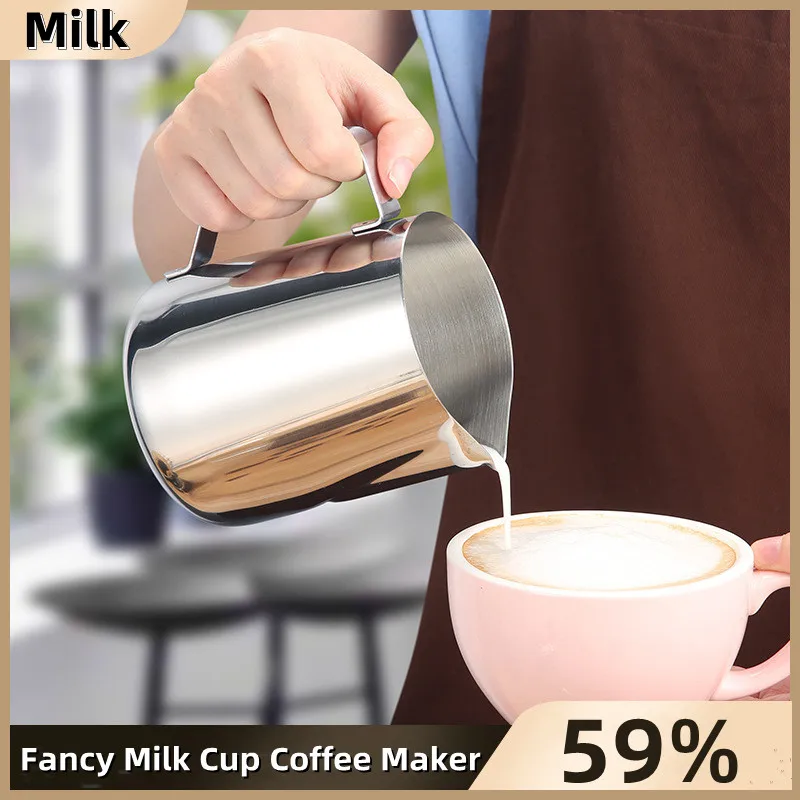 

Stainless Steel Milk Frothing Pitcher Espresso Steaming Coffee Barista Latte Frother Cup Cappuccino Milk Jug Cream Froth Pitcher