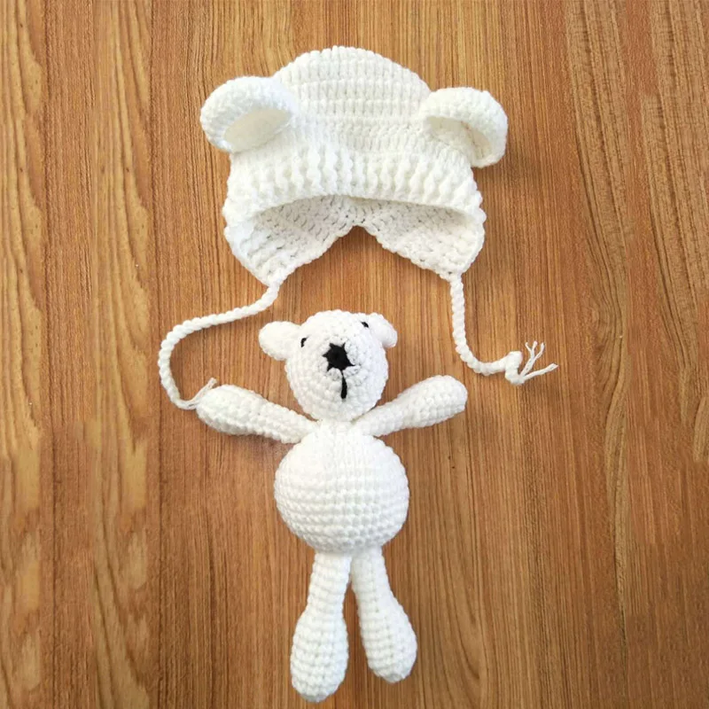 Newborn Knitted Hat with Bear Doll Handmade Crochet Baby Photography Props JL
Newborn Knitted Hat with Bear Doll Handmade Crochet Baby Photography Props JL