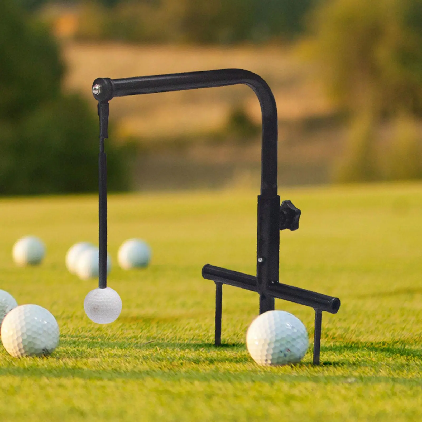 

Тренажер для игры в гольф с регулируемой высотой, упражнение в виде удочки для гольфа с шариковым поворотным помощником