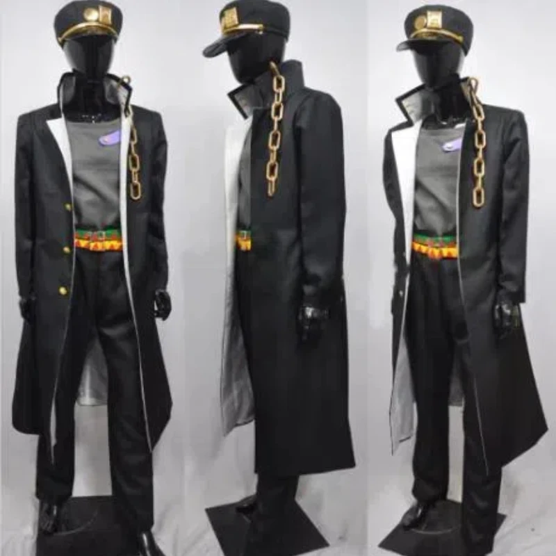 В НАЛИЧИИ Part 3 Stardust Crusaders Kujo Jotaro черный наряд униформа аниме карнавальный костюм