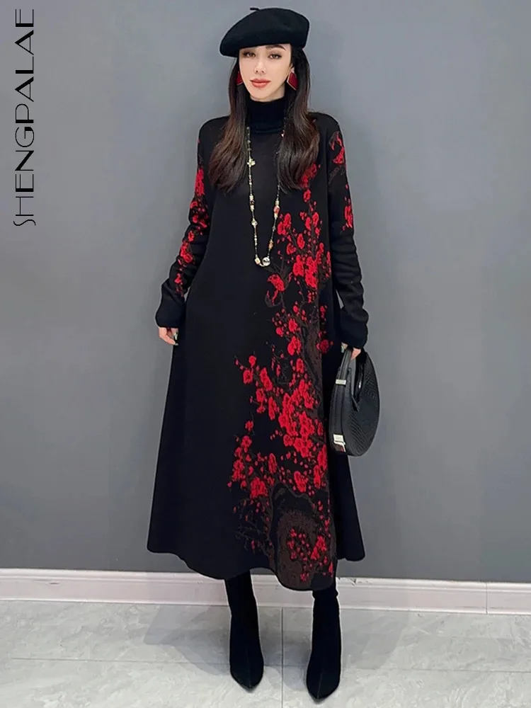 SHENGPALAE Korean Fashion Knit Dress For Women Winter Turtleneck Contrast Color Versatile Floral Sweater Vestido 2023 New 5R8351
SHENGPALAE Korean Fashion Knit Dress For Women Winter Turtleneck Contrast Color Versatile Floral Sweater Vestido 2023 New 5R8351