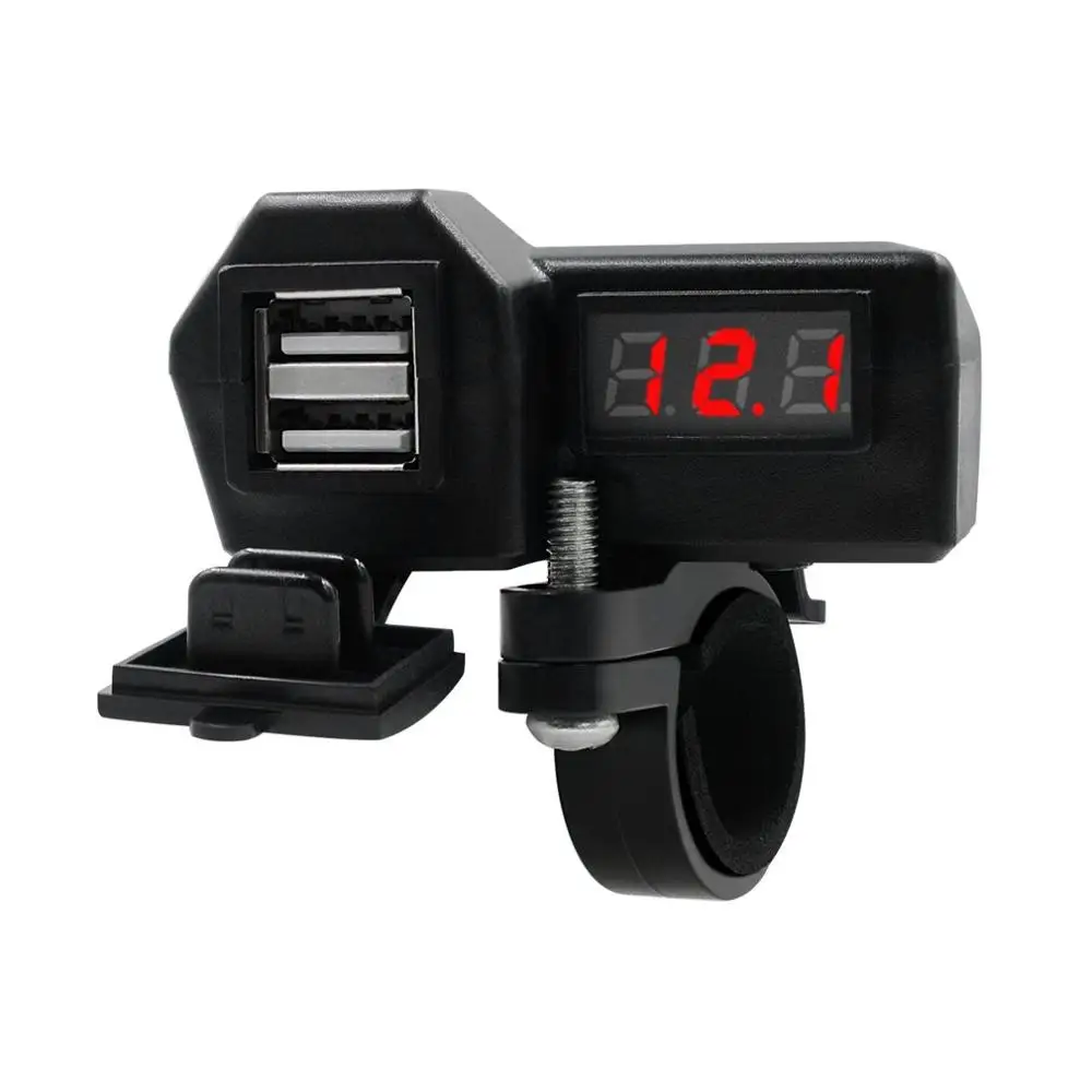 2021 Motorcycle Dual USB Charger 12V 3.1A Moto 2.1A+1A 12V To 5V 15W USB Charger With Voltmeter LED Display Sockets
2021 Motorcycle Dual USB Charger 12V 3.1A Moto 2.1A+1A 12V To 5V 15W USB Charger With Voltmeter LED Display Sockets
