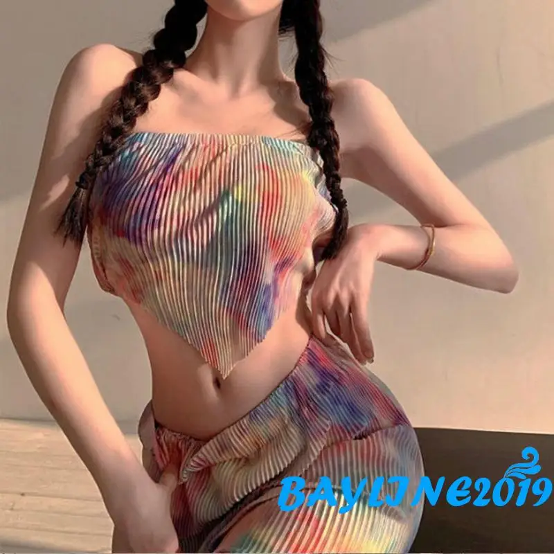 BAY-Women 2 Piece Summer Outfits, Sexy Tie-Dye Print Strapless Crop Tube Tops + High Waist Pants Set 
BAY-Women 2 Piece Summer Outfits, Sexy Tie-Dye Print Strapless Crop Tube Tops + High Waist Pants Set