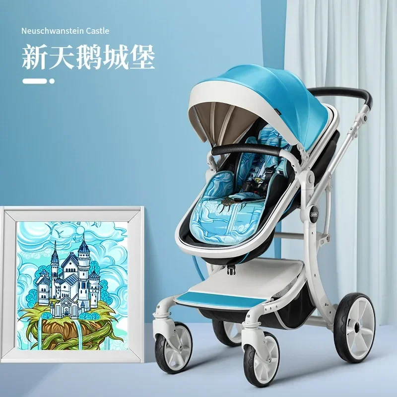 

Baby Stroller Can Sit Reclining High Landscape Folding Shock Absorber Light Newborn Baby Child Stroller New X-type Frame Increas
