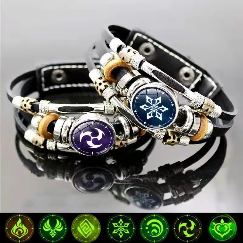 Luminous Genshin Impact Leather Bracelet Eye of God Water Wind Thunder Fire Rock Ice Element Snap Button Bracelets Japanese Anim
Luminous Genshin Impact Leather Bracelet Eye of God Water Wind Thunder Fire Rock Ice Element Snap Button Bracelets Japanese Anim