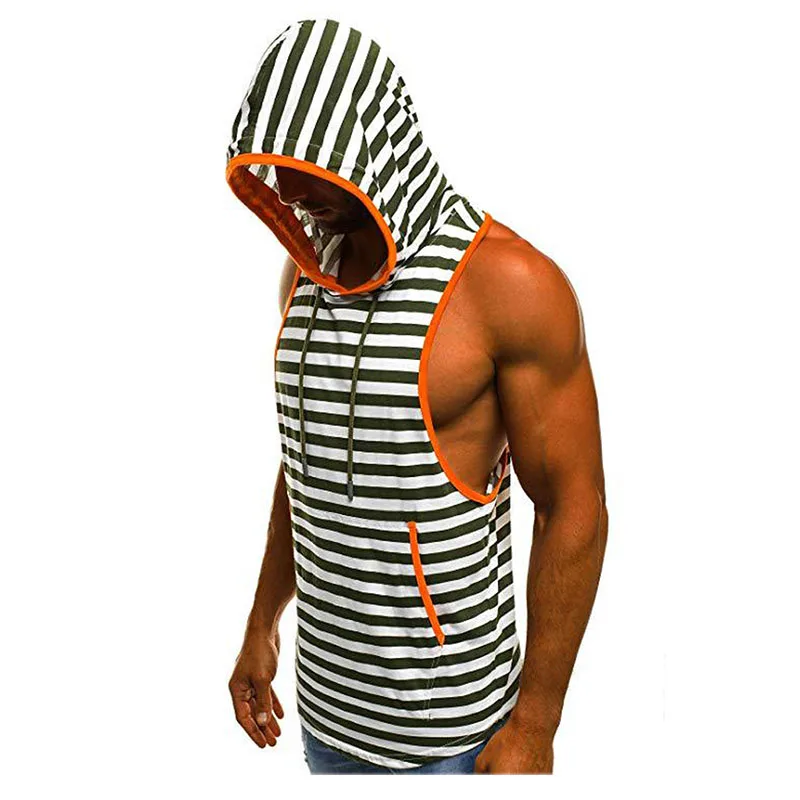 2023 Summer Man Sports Casual Vest Tank Tops Men's Striped Slim Fit Breathable Cuff Sleeveless Hooded Vest Asian Size
2023 Summer Man Sports Casual Vest Tank Tops Men's Striped Slim Fit Breathable Cuff Sleeveless Hooded Vest Asian Size