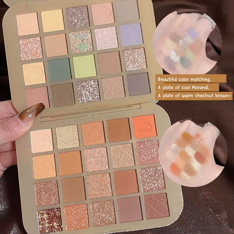 20-color Glitter Eyeshadow Palette Warm Chestnut Brown Eye Makeup Palette Long Lasting Cool Morandi Eye Shadow Palette Cosmetics
20-color Glitter Eyeshadow Palette Warm Chestnut Brown Eye Makeup Palette Long Lasting Cool Morandi Eye Shadow Palette Cosmetics