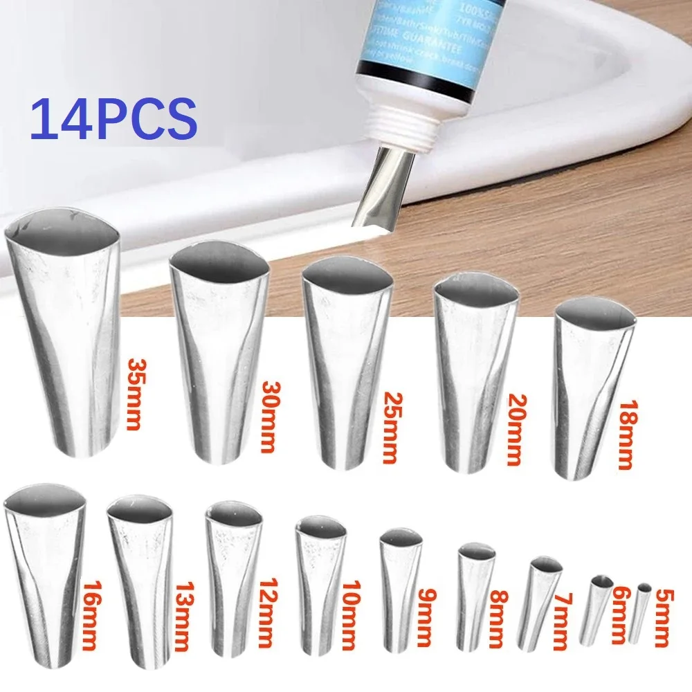 14PCS Stainless Steel Caulk Nozzle Applicator Caulking Finisher Glue Silicone Sealant Finishing Tool Kitchen Bathroom Sink Joint
14PCS Stainless Steel Caulk Nozzle Applicator Caulking Finisher Glue Silicone Sealant Finishing Tool Kitchen Bathroom Sink Joint