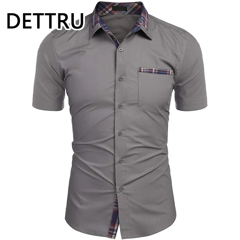 New Men Shirts Brand Slim Fit Fashion Plaid Spell Color Streetwear Solid Color Casual Holiday Summer Short Sleeve Shirt Men Tops
New Men Shirts Brand Slim Fit Fashion Plaid Spell Color Streetwear Solid Color Casual Holiday Summer Short Sleeve Shirt Men Tops