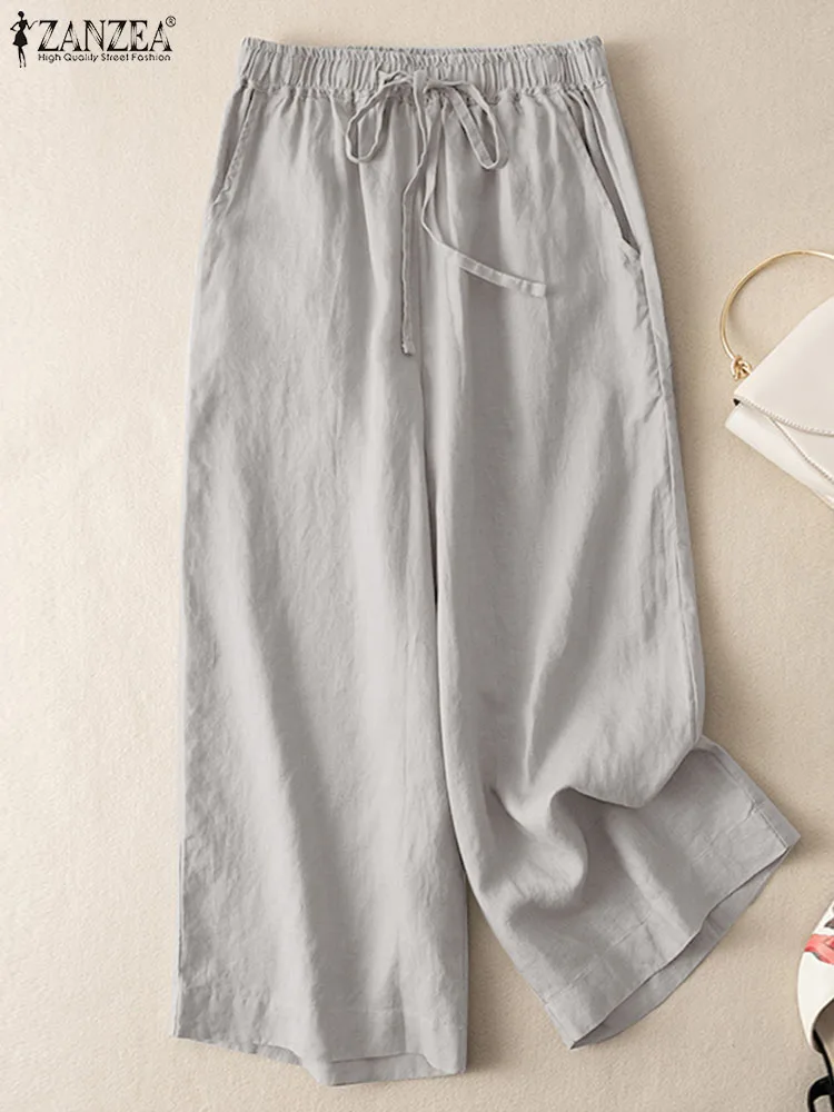 2024 ZANZEA Women Pants Fashion Solid Elastic Waist Wide Leg Pant Long Trousers Holiday Long Pants OL Work Streetwear Oversized
2024 ZANZEA Women Pants Fashion Solid Elastic Waist Wide Leg Pant Long Trousers Holiday Long Pants OL Work Streetwear Oversized