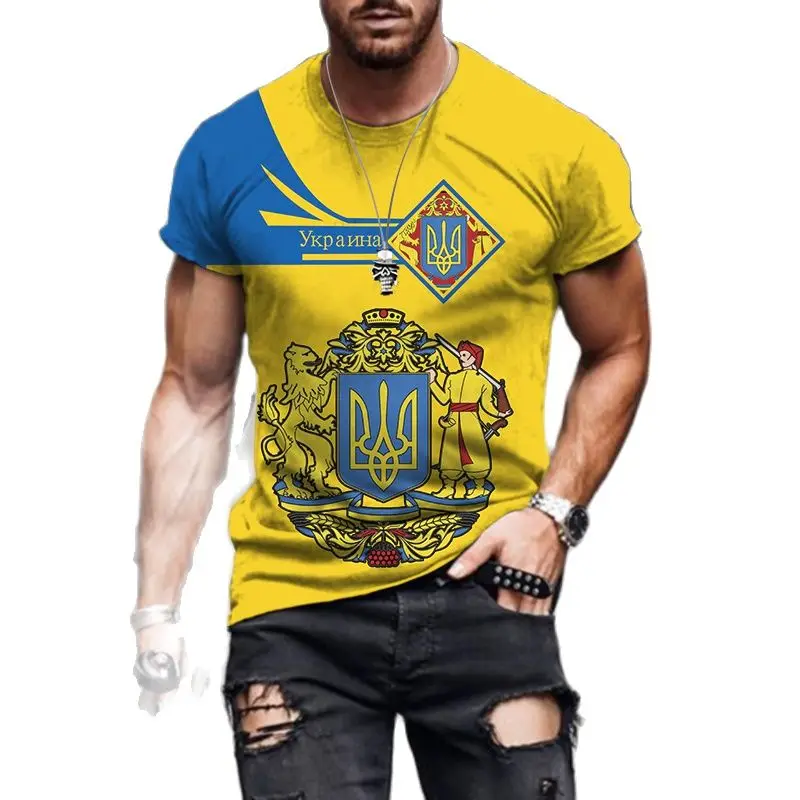 Summer Ukraine National Flag Men's 3D Printed T-Shirt Round Neck Short Sleeve Oversized T-shirts Loose Tops Tees Men Clothing
Summer Ukraine National Flag Men's 3D Printed T-Shirt Round Neck Short Sleeve Oversized T-shirts Loose Tops Tees Men Clothing